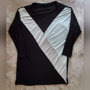 Colorblock batwing shift dress